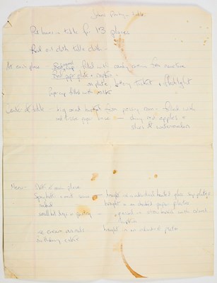 Lot 145 - A 1960s note from Jacqueline Kennedy about John Jr.'s birthday party and other notes