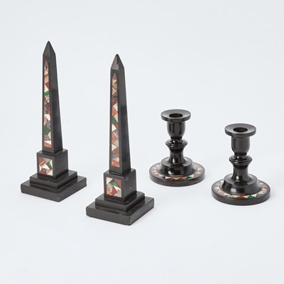 Lot 164 - Pair of English Specimen Marble Obelisks