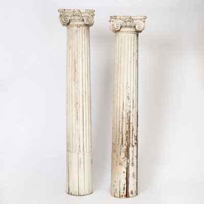 Lot 213 - Pair of Painted Wood and Plaster Corinthian Columns