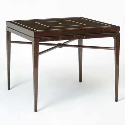 Lot 366 - Tommi Parzinger Dark Lacquered Wood Games Table