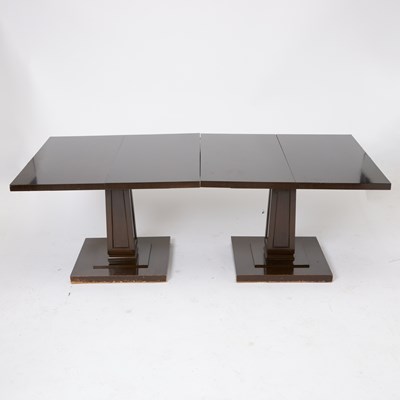 Lot 368 - Tommi Parzinger Walnut Double Pedestal Dining Table