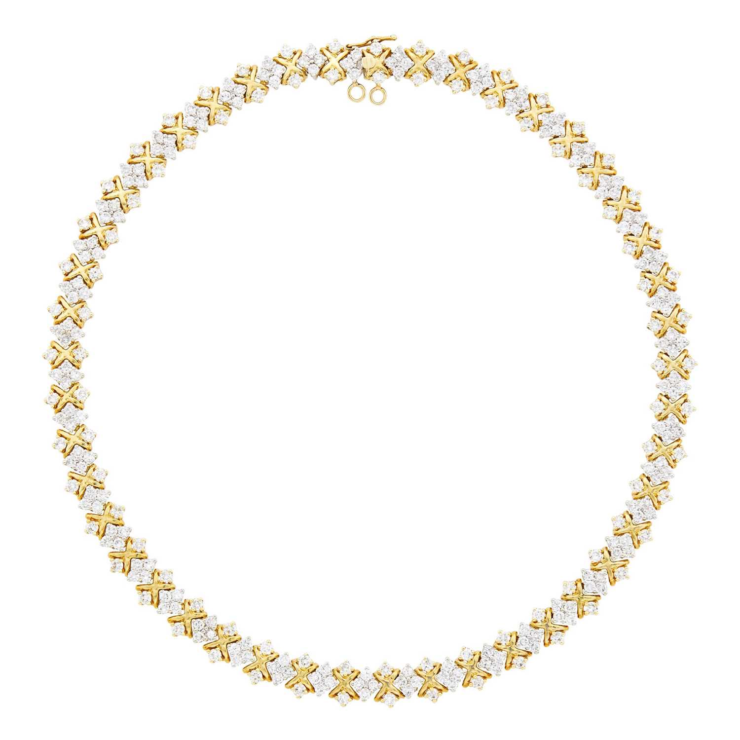 Lot 62 - Two-Color Gold and Diamond Necklace
