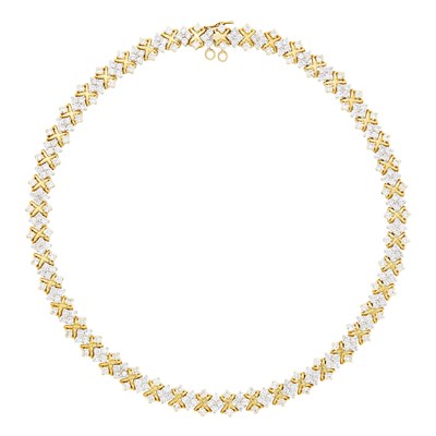 Lot 62 - Two-Color Gold and Diamond Necklace