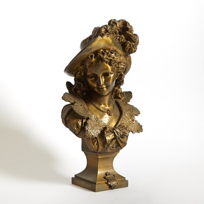 Lot 197 - Ernest Rancoulet, Patinated Bronze Bust of a Noblewoman