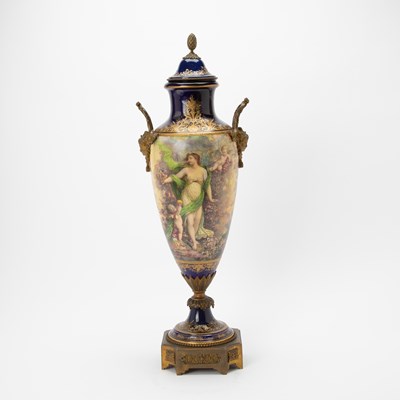 Lot 176 - Sèvres Style Gilt-Bronze-Mounted Porcelain Urn