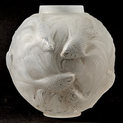 Lot 278 - R. Lalique Molded Opalescent Glass "Formose" Vase