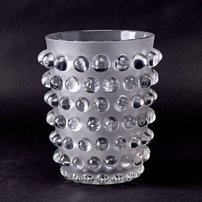 Lot 292 - R. Lalique Molded Glass "Mossi" Vase