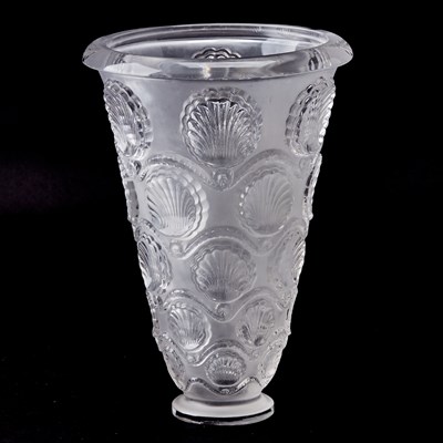 Lot 296 - R. Lalique Molded Glass "Cancale" Vase