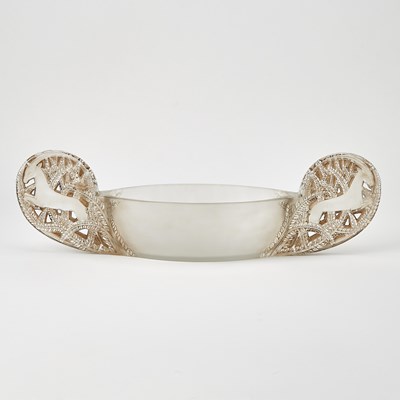 Lot 282 - R. Lalique Molded Glass "Saint-Hubert" Two-Handled Jardiniere