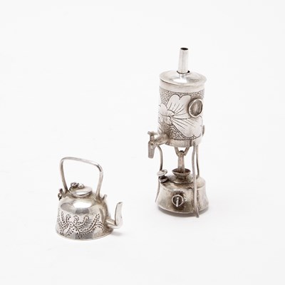 Lot 70 - Two Chinese Export Miniature Silver Articles