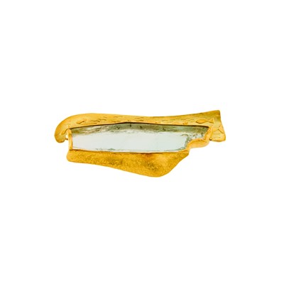 Lot 2069 - Atelier Janiyé High Karat Gold, Gold and Aquamarine Brooch