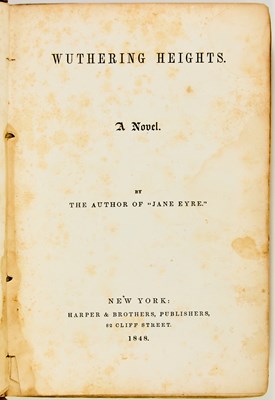 Lot 226 - The First American edition of Wuthering Heights