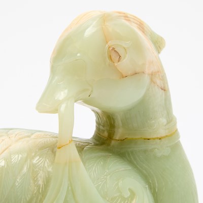 Lot 28 - A Large Chinese Celadon Jade Figure of a Duck
