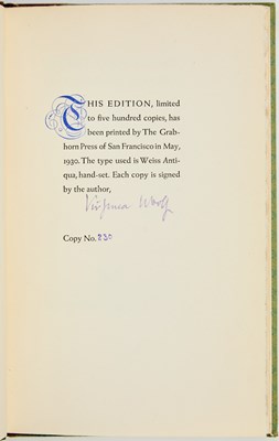 Lot 322 - Virginia Woolf's Street Haunting, signed by the author
