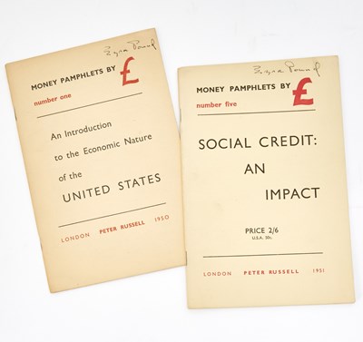 Lot 285 - Scarce economic pamphlets by Ezra Pound, signed