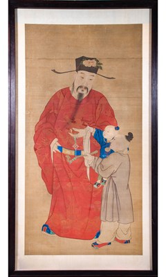 Lot 260 - An Exceptionally Large Chinese School Painting of Lu Xing