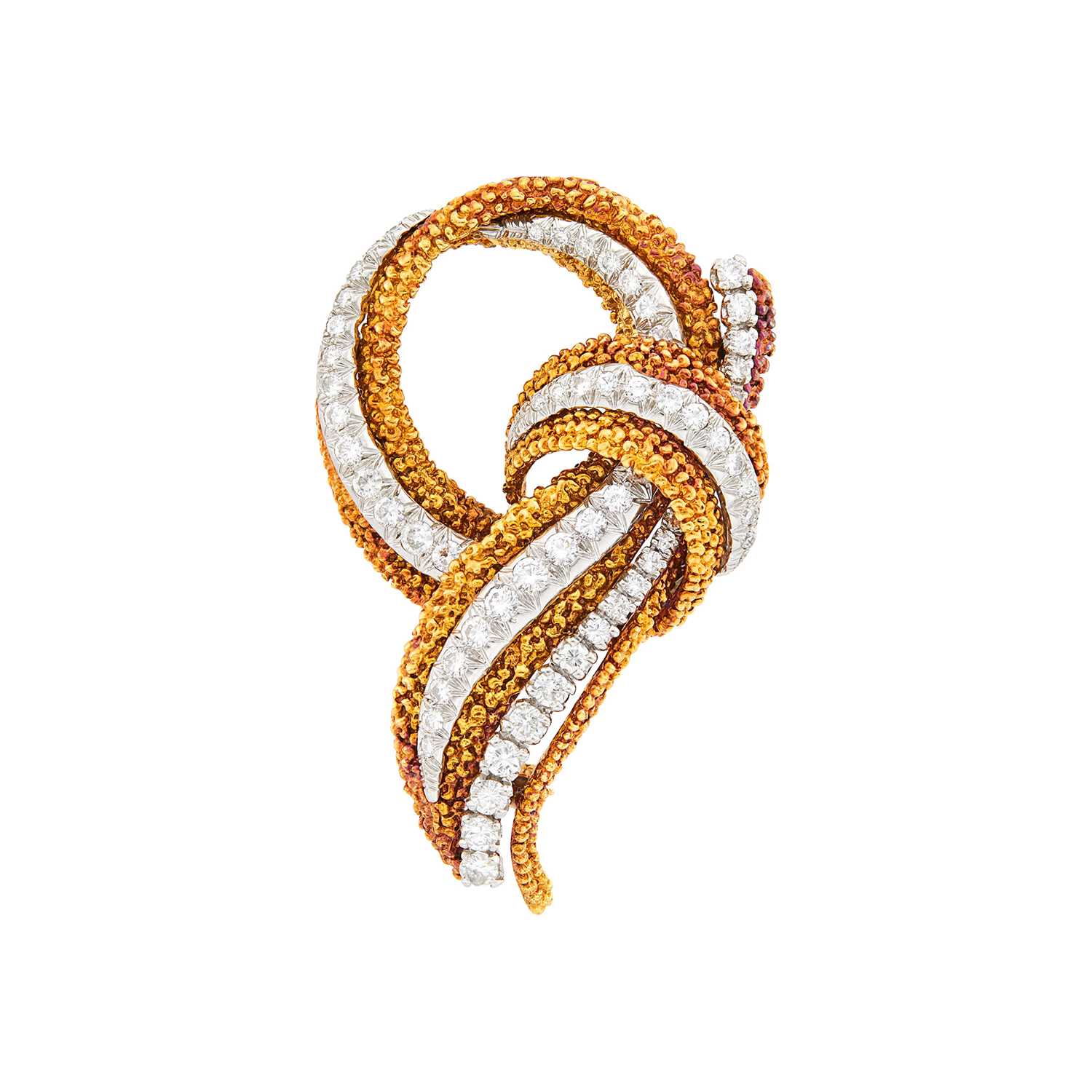 Lot 138 - Hammerman Brothers Gold, Platinum and Diamond Pendant Clip-Brooch