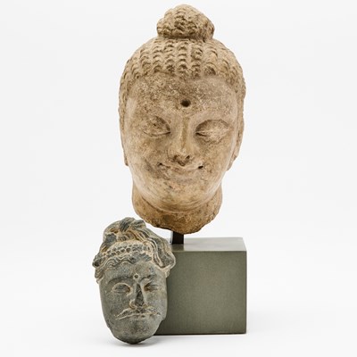 Lot 337 - Two Gandharan Buddhistic Head Fragments