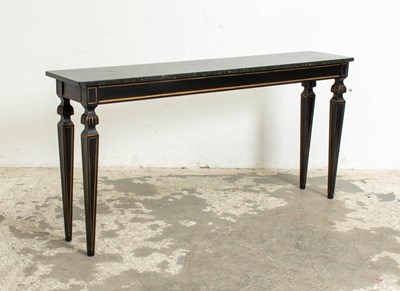Lot 397 - Neoclassical Style Parcel-Gilt Ebonized Console Table