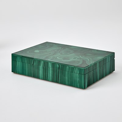 Lot 209 - Continental Silver-Mounted Malachite and White Onyx Box