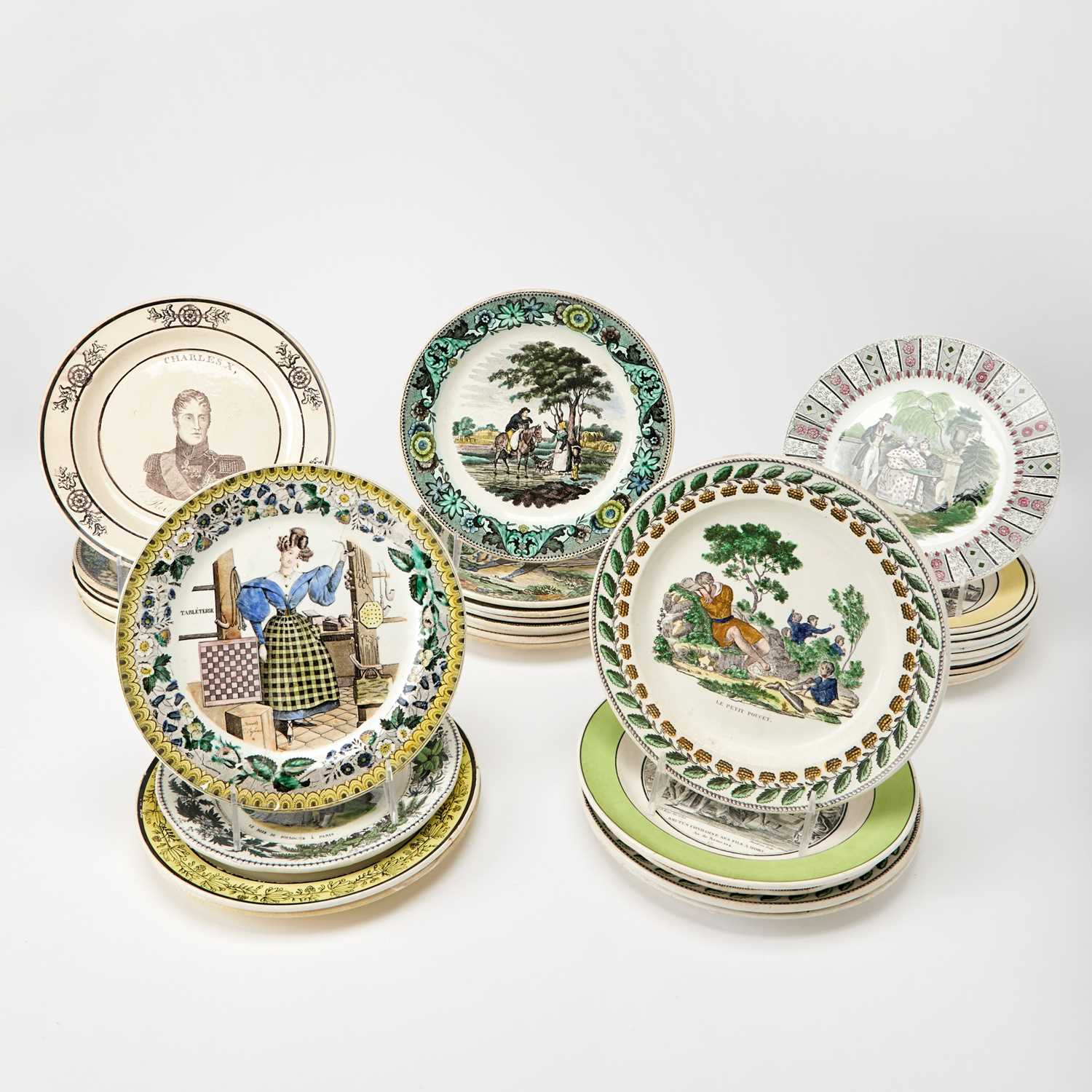 Lot 166 - Group of French Transfer Printed Pottery Plates