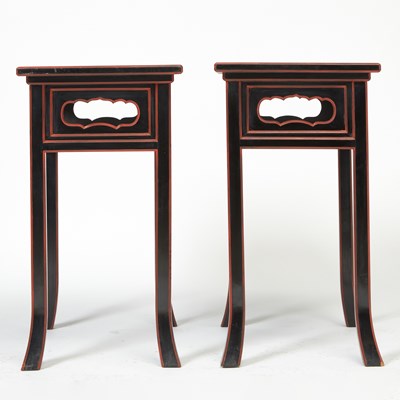 Lot 270 - Pair Chinese Style Lacquer Side Tables