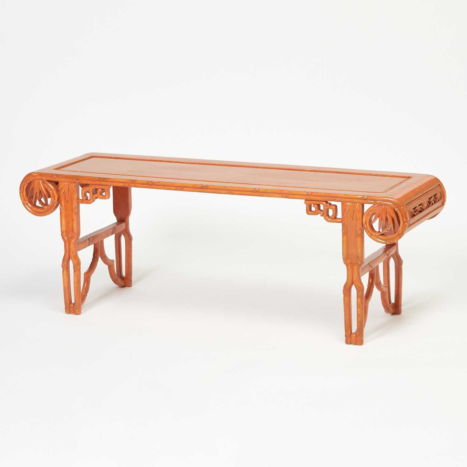 Lot 248 - Chinese Style Orange Laquered Low Table