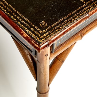 Lot 185 - Victorian Leather and Bamboo Writing Table