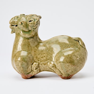 Lot 199 - A Small Chinese Yue Type Figure of a Recumbent Ram