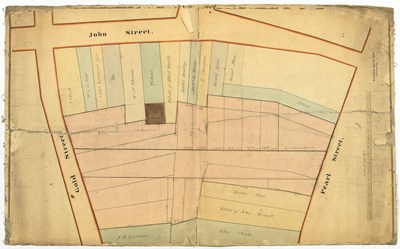 Lot 189 - Large manuscript map depicting the Financial District