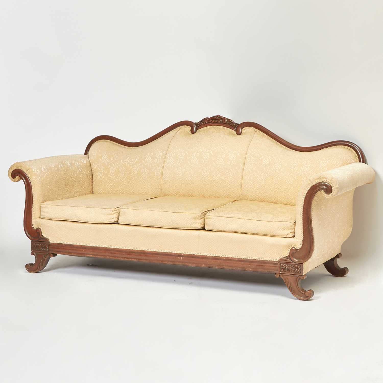 Lot 117 - Victorian Upholstered Mahogany Sofa