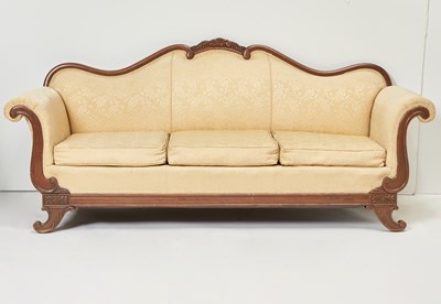 Lot 117 - Victorian Upholstered Mahogany Sofa