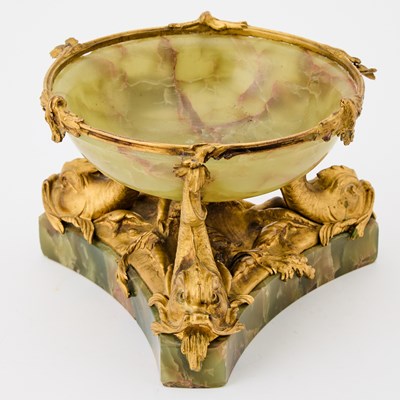Lot 177 - Barbedienne Gilt-Bronze Mounted Onyx Bowl