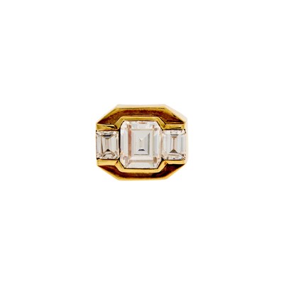 Lot 1206 - Gold and Simulated Diamond Ring