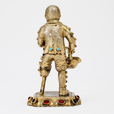Lot 166 - Continental Gem-Set Silver Figure of a Beggar
