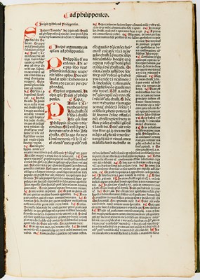 Lot 70 - A fragment of the first edition of the Bible printed with Nicholas de Lyra's commentary