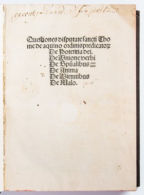 Lot 93 - A Strassburg incunable edition of Thomas Aquinas