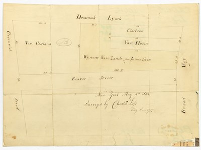Lot 185 - Early 19th century survey map of Lower Manhattan