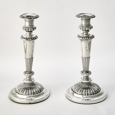 Lot 105 - Pair of George III Sterling Silver Candlesticks