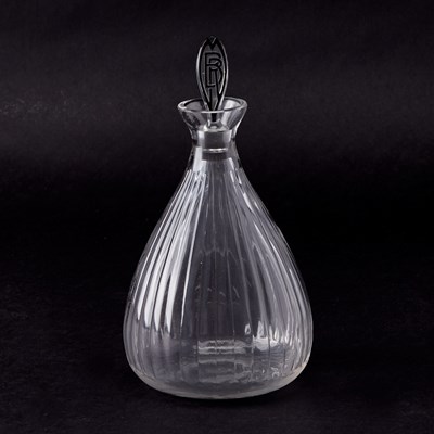 Lot 286 - R. Lalique Molded Glass Decanter With Rare Enameled Stopper