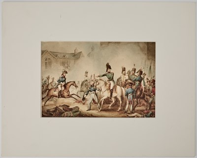 Lot 118 - The large-paper edition of the Martial and Naval Achievements of Great Britain, with an original watercolor