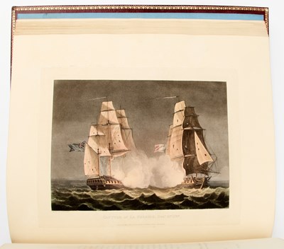 Lot 118 - The large-paper edition of the Martial and Naval Achievements of Great Britain, with an original watercolor