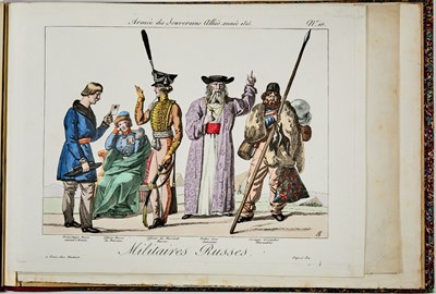 Lot 121 - Suite of fourteen hand-colored and subtly satirical plates depicting the Allied sovereigns