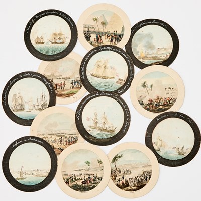 Lot 15 - A bonbonniere with hand-colored scenes from the War of 1812 and Napoleonic Wars