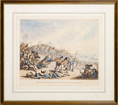 Lot 213 - A Rowlandson preparatory drawing depicting a hypothetical French invasion