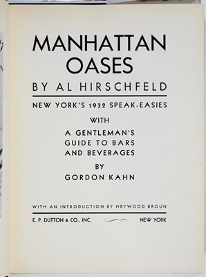 Lot 62 - Al Hirschfeld's rare prohibition era book on Manhattan speakeasies