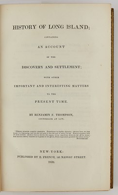 Lot 16 - A finely bound copy of Thompson's History of Long Island