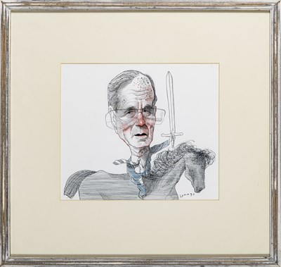 Lot 190 - A caricature of George H.W. Bush armed and on horseback by John Springs
