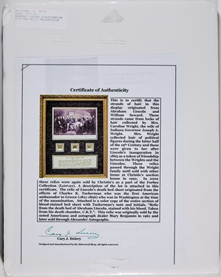 Lot 40 - Lincoln assassination relic presentation