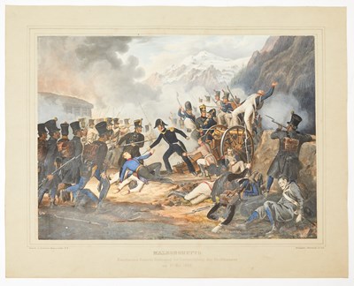 Lot 162 - A rare and finely hand-colored set of plates depicting Austrian battles
